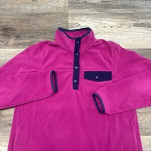 Eddie Bauer Purple Womens M High‎ Neck Quarter Snap Polar Fleece Popover Jacket